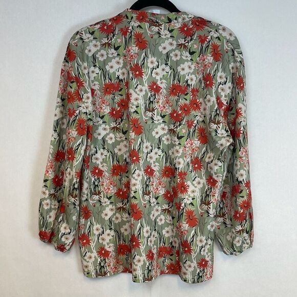 NWT Women's Blouse Women's Size XL Multicolor Button Front Long Sleeve Floral - Picture 8 of 12